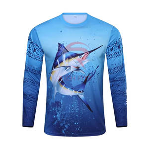 เสื้อยืดตกปลาแขนยาวผ้าฝ้าย/ใยไผ่ แห้งเร็ว ระบายอากาศดี ดีไซน์ใหม่ ขายดีที่สุด รับผลิตตามสั่ง MOQ ต่ำ สีสันปรับแต่งได้ - Product Image 1