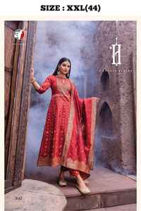 El último diseñador Banarasi seda bordado secuencia mano trabajo Anarkali Vestido por Fab Zone - Product Image 3