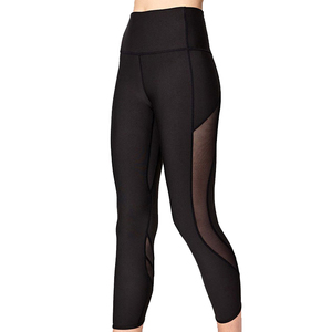 Servicio OEM, Leggings Deportivos de Poliéster y Spandex sin Costuras, Control de Abdomen, Color Negro, Estilo Capri, para Mujer - Product Image 3