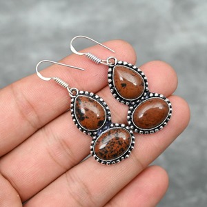 Top Quality 925 Sterling <b>Silver</b> Plated Bohemian Style Fashionable Mahogany Obsidian Gemstone Natural Bezel Anniversary Supply - Product Image 4