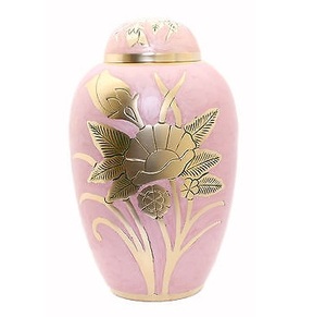 Urna Funeraria de Metal (Latón/Aluminio) con Esmalte, Color Rosa, para Cenizas Humanas de Adultos - Product Image 4