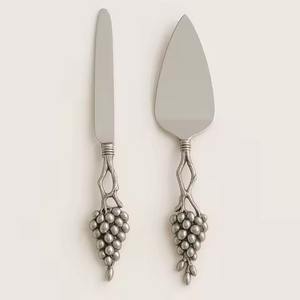 Ensemble couteau à gâteau et serveur élégant en acier inoxydable doré outil de coupe de dessert de mariage moderne ustensile de service élégant fête de cuisine - Product Image 6