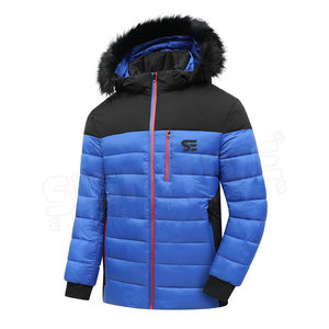 OEM Service Custom Logo Knitted Puffer Jacket Best Selling Solid Color Men's Winter <b>Spring</b> Breathable Fabric Warm - Product Image 1