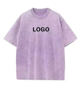 T-shirt surdimensionné à l'acide 100% coton pour hommes, col rond personnalisable avec impression de logo de haute qualité, conception de motif solide - Product Image 6