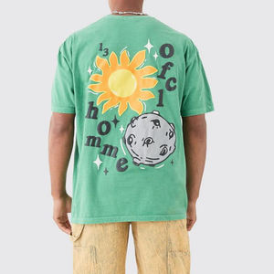 T-shirts lourds avec logo personnalisé T-shirt en coton biologique imprimé unisexe Slim Fit imprimé Ringer T-shirts pour hommes - Product Image 2