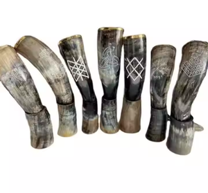 Cuerno Vikingo para Beber (de Búfalo) Ecológico, Hecho a Mano, de Forma Natural Moderna, Personalizado, Tallado a Mano por Saniya Handicraft - Product Image 1