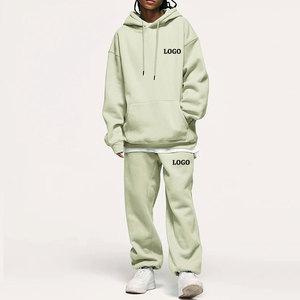 Fabricante de Fábrica, Conjuntos Deportivos de Invierno Personalizados para Mujer, Talla Grande, Unisex, Sudadera 100% Algodón Ecológico, Bordado Personalizado, 2 Piezas - Product Image 1