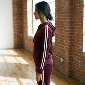 Haut de survêtement en molleton épais pour femme, sweat à capuche zippé marron, logo personnalisé du fabricant, broderie 3D sur le devant, design personnalisable - Product Image 3