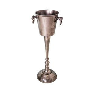 New Freestanding Bronze Stainless Steel Wine Cooler Metal Ice <b>Bucket</b> & <b>Stand</b> for <b>Champagne</b> Drinks at Home Restaurant Party Bar - Product Image 1