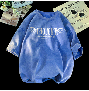 Camisetas Vintage con hombros caídos y gráficos personalizados, camiseta Vintage con lavado ácido para hombre, camisetas extragrandes para hombre - Product Image 5