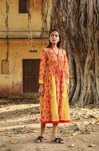 ชุดเดรสผ้าฝ้ายลายดอกไม้ชากุระพิมพ์ลายด้วยมือ - Product Image 5