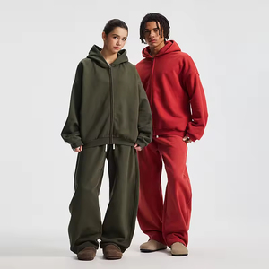 Sudadera con Capucha de Felpa Gruesa con Cremallera, Impresión Personalizada de Calidad OEM, Unisex, Algodón, Estilo Urbano Holgado, Transpirable, Lavado Ácido Personalizado - Product Image 2