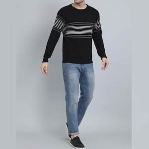 2025 nouveauté hommes mince tricoté pull chaud épissé couleur respirant hiver chandails avec Logo avant Design Unique - Product Image 5