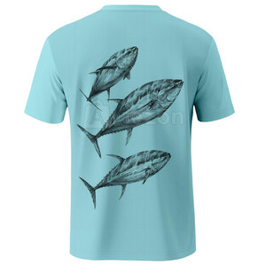 Camiseta de pesca transpirable de secado rápido para uso en exteriores Camiseta de pesca con logotipo personalizado para hombres Ropa de verano - Product Image 2