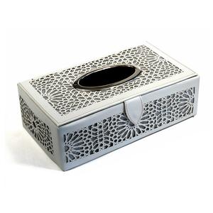 Haute vente en acier inoxydable rectangulaire serviette boîte de rangement forme carrée dessus de table décoratif mouchoirs en papier poubelle Premium tissu - Product Image 6