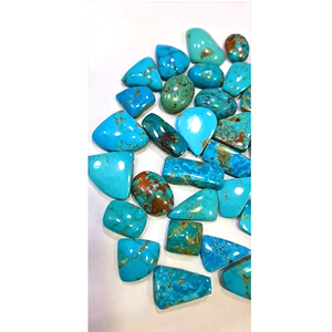 Lote de 42 Piezas de Turquesa Natural de Arizona de 16mm - 40mm, Cabujones Ovalados Irregulares, 877 Quilates, Buena Calidad, US$264 por todo el lote - Product Image 1