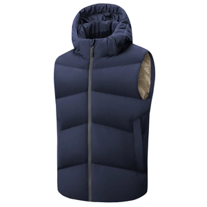 เสื้อกั๊กกันลมสำหรับผู้ชายสีทึบปกตั้งโพลีเอสเตอร์ด้านหน้าใช้ได้ทั้งผ้าใบและ100% ออกแบบโลโก้ได้ตามต้องการ - Product Image 3