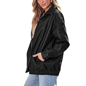 Veste en cuir pour femme confortable et coupe-vent, fabriquée avec du cuir de vachette de qualité supérieure, matière douce et confortable. - Product Image 4