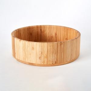 Saladier en bois de bambou de grande taille bols en bois écologiques pour enfants et adultes service alimentaire - Product Image 1