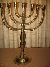 Ornamental Brass Menorah Candle Holder Jewish Hanukkah <b>Lamp</b> Decorative Candle Stand Home Decor - Product Image 5