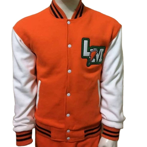 Veste universitaire OEM de haute qualité pour hommes avec broderie en chenille manches en cuir col montant imperméable et respirant pour les grandes tailles - Product Image 1