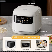 DON FELIZ AE-123 2L Marmite Électrique Intelligente pour Soupe et Bouillon avec Couvercle, Minuteur, Revêtement Antiadhésif en Céramique, Doublure en Acier Inoxydable, Plastique