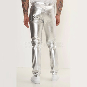 Marque privée Pantalons en cuir pour hommes à vendre Pantalons en cuir pour hommes de couleur unie Pantalons en cuir multi-poches - Product Image 2