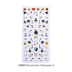 ShineB REMEMBER <b>HALLOWEEN</b> #45892 High Quality Professional Nail Decoration Art <b>Stickers</b> with Pumpkin Witch Hat Broom Candy - Product Image 1