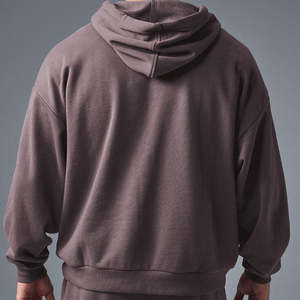 เสื้อมีฮู้ดแบบสวมหัวลำลองกลางแจ้งของผู้ชายผ้าฟลีซ35% โพลีเอสเตอร์ผ้าฟลีซ65% ได้ตามต้องการ - Product Image 3