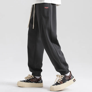 Pantalon de jogging en coton polaire de haute qualité pour hommes, taille élastique, nouveau pantalon de survêtement d'hiver teint en couleur unie, top ventes, service OEM décontracté - Product Image 5