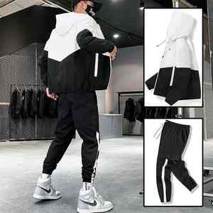 2025 hombres ecológicos Casual Joggers ropa deportiva con capucha chaquetas y pantalones 2 piezas Hip Hop Running Sports Suit - Product Image 5