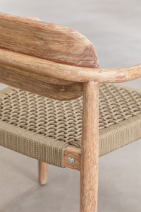 Sillón de comedor moderno, marco de madera maciza, tapicería de cuero, asiento de cordón tejido, acabado desgastado, altura ajustable, apartamento duradero - Product Image 4