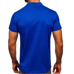 Polo para hombre personalizado liso azul algodón 100% de alta calidad - Product Image 2