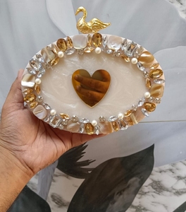 Sacs à main en résine beige sur mesure Embellissements en argent Bouton de fermeture à glissière étanche Floral pour les magasins d'accessoires de mode - Product Image 1