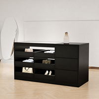 Meuble de caisse pour boutique de vêtements, style influenceur, avec îlot de présentation, table de circulation, présentoir, pour ornements et bijoux, en bois et verre, table de bar
