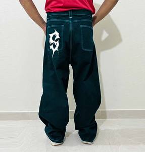 Pantalones de chándal acampanados negros informales para exteriores para hombre, pantalones holgados apilados de gran tamaño con logotipo personalizado, lavados - Product Image 6