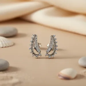 Pendientes de Botón en Forma de Corazón de Moda para Mujer, Plata de Ley 925, Circonita Cúbica, Oro Rosa, Diamante, Perla, para Compromiso, Joyería de Oro, Regalo - Product Image 3
