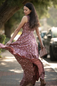 แม็กซี่เปลือยหลังคอวีลึกของผู้หญิงชุดปาร์ตี้คลับยาวหรูหราสง่างามเสื้อคล้องคอแขนกุดออกแบบยาวเป็นธรรมชาติสำหรับฤดูร้อน - Product Image 5