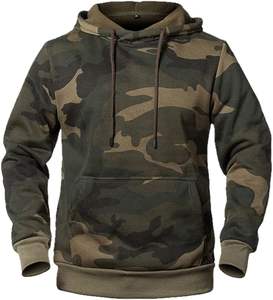 OEM logotipo personalizado de alta calidad de algodón elegante Streetwear de los hombres de invierno sudaderas con capucha de camuflaje de talla grande esencial gran oferta - Product Image 3