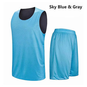 ชุดบาสเก็ตบอลสำหรับผู้ชายชุดบาสเก็ตบอลออกแบบล่าสุดวัสดุระบายอากาศ - Product Image 2