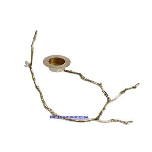 Bougeoir décoratif en bois de cerf et ornement en métal d'aluminium pour centre de table cheminée de ferme 20x5x12 pouces - Product Image 1