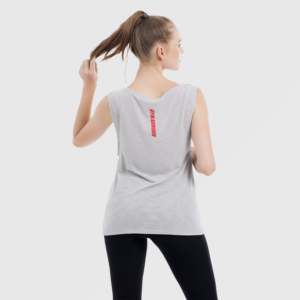 เสื้อกล้ามแฟชั่นทรงเพรียวบาง ผ้าถักระบายอากาศได้ดี สีเทา - Product Image 2