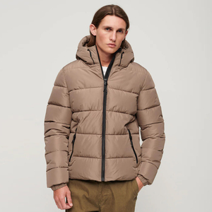 Veste matelassée à capuche pour hommes personnalisée noire manteau alternatif en duvet léger chaud d'hiver veste matelassée à bulles avec fermeture éclair - Product Image 4