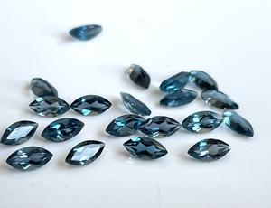 Topacio Azul Londres Natural, Corte Marquesa, de 2x4 mm a 6x12 mm, Facetado - Topacio Azul Londres Suelto, Corte Marquesa, Gema de Alta Calidad - Product Image 4