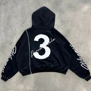 Sweat-shirts à capuche surdimensionnés pour hommes personnalisés, dernier modèle, tricotés en molleton 100% coton biologique, décontractés, hiver, couleurs unies, respirants - Product Image 3