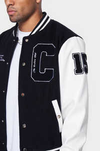 Chaqueta polar de bombardero de béisbol personalizada de alta calidad para hombre, ropa de calle con letras universitarias, soporte de lona acolchado de invierno estilo universitario - Product Image 3