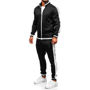 Chándal de Terciopelo para Hombre, Negro, Bordado, con Cremallera, Capucha, Liso, Teñido, Ecológico - Product Image 3