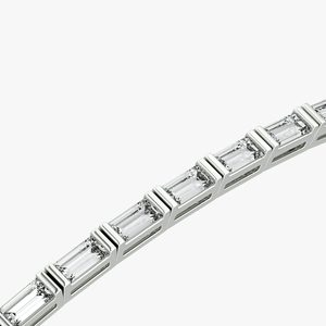 Elegante Brazalete de Diamantes Baguette de 1.5ct Cultivados en Laboratorio para Mujer, Cadena y Eslabones Vintage de Oro Blanco de 18k - Product Image 4