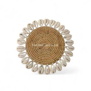 Sous-verre en rotin tressé naturel au design simple pour la maison, le café et la table de restaurant - Product Image 4