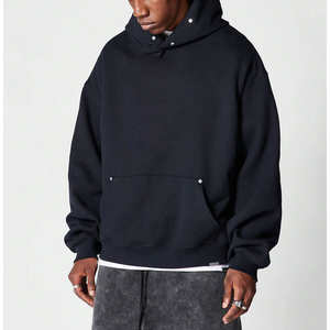 Vente en gros 100% polyester pour hommes sweat à capuche en éponge française épaule tombante avec poche kangourou oeillet sweat à capuche unisexe - Product Image 1